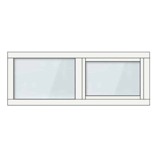 ClickOver® kozijn, 2-vaks met valraam rechts.